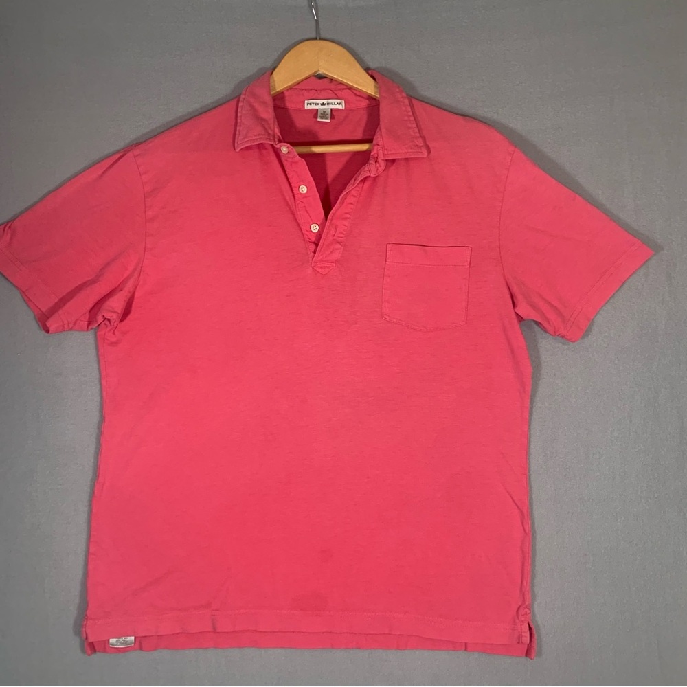 Peter Millar Vibrant Pink Coral Polo Shirt Mens Size Medium